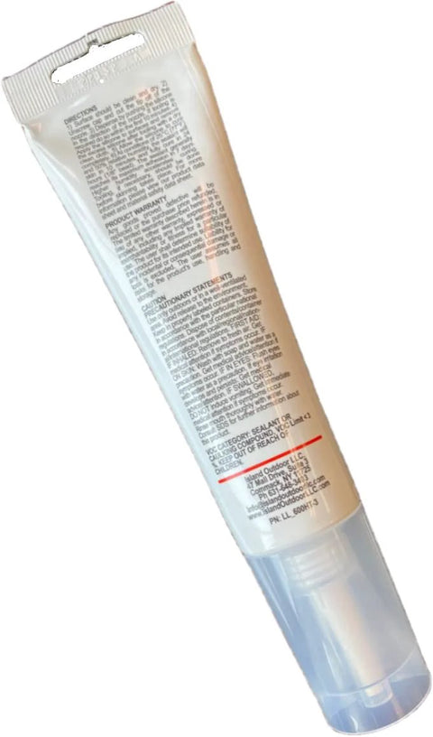 Side view of High Temp Silicone Adhesive Sealant For Grills And Smokers, Food Safe Gasket Maker Up To 600F, 3 Oz Tube, packaging shown.