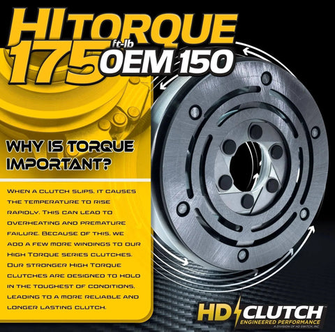 HD Switch High Torque 175ftlbs (OEM 150) Solid Steel Billet Pulley Electric PTO Clutch 1686881SM close-up image