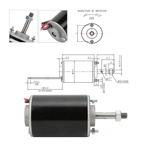 High Torque DC Motor 12 V/24 V Permanent Magnet Motor Mini DC Motor DIY Generator Motor 30W CW/CCW with Moun, technical drawings included