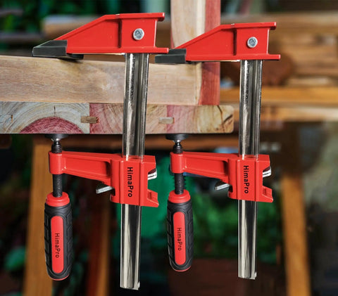 Beefed Up 12 Inch Bar Clamp Set For Woodworking And Metalworking Four Pack With Quick Release Steel F Clamps 600 Pound Load