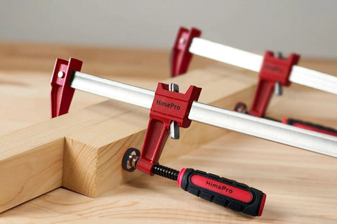 Beefed Up 12 Inch Bar Clamp Set For Woodworking And Metalworking Four Pack With Quick Release Steel F Clamps on wood project by HimaPro