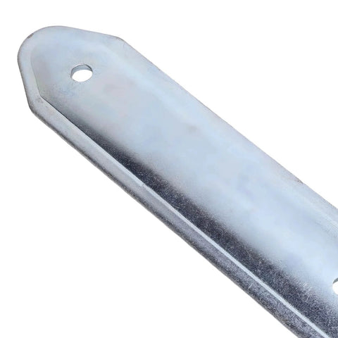 Heavy Duty Trailer Hinge Strap Offset Bent Metal for Enclosed Cargo Utility RV Doors 16Inch Durable Construction close-up view