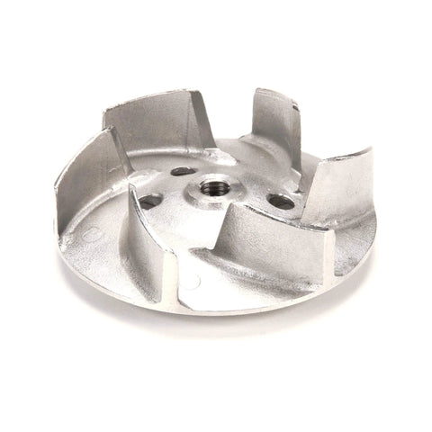 Metal Hobart Impeller, 60 Hz 93 Mm, genuine OEM part for commercial mixers, shown from an angled view.