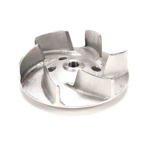 Hobart Impeller, 60 Hz 93 Mm - metal replacement part for commercial mixers, angled view showing blades and central hole
