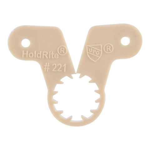 HoldRite 1/2 inch suspension clamp, beige plastic pipe support for PEX, copper, CPVC.