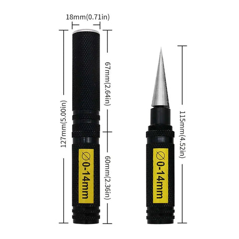 0 To 14mm Model Hole Puncher And Reamer Tool For Aircraft And Car Shells Portable Manual Expanding Drill with dimensions shown