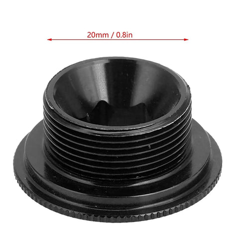 Hollowtech Crank Tension Bolt For 105 End M20 Thread Aluminum Alloy Crank Bolt, black, side view showing M20 thread and dimensions.
