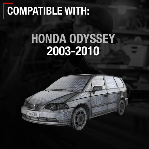 Compatible with Honda Odyssey 2003-2010 graphic showing a wireframe van model.