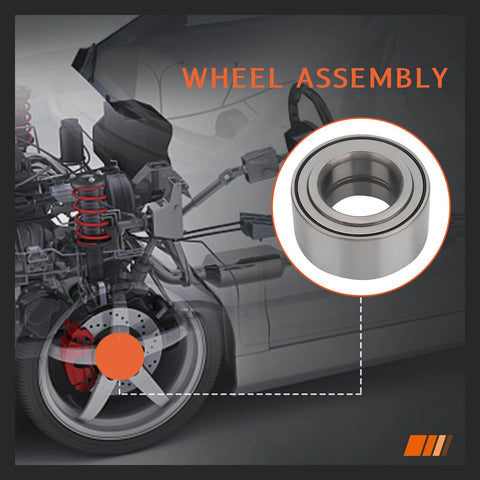 Front Wheel Bearing 1 Piece For Honda Fit 2009 2012 2014 2020 And Honda CR-Z 2011 2016 Driver And Passenger Side SubModels Only Durable Bearing With Kyodo AF-I Grease Long Lasting Performance Ready To Roll in wheel assembly diagram.