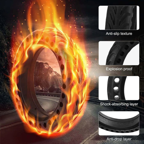 Solid Tire for m365 Electric Scooter Mijia Mi m365 pro/gotrax gxl V2/gotrax XR, 8.5 inches with honeycomb design and anti-slip texture