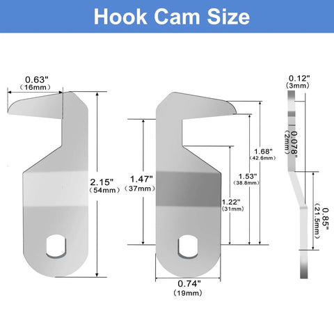 Durable toolbox lock with keyed-alike set, tubular and hook cam design dimensions, zinc alloy body, 5/8 inch latching for cabinets.
