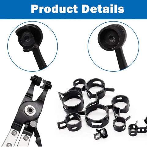 DIY Friendly All In One Hose Clamp Kit With 121Pcs 7 To 22mm Swivel Flat Band Clamps Includes Hose Clip Remover shown in detail