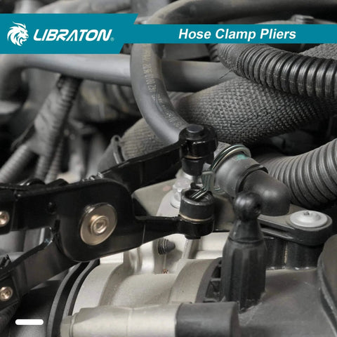 Hose Clamp Pliers Professional Swivel Flat Band Tool in use for easy removal and installation on engine fuel line hose clamps