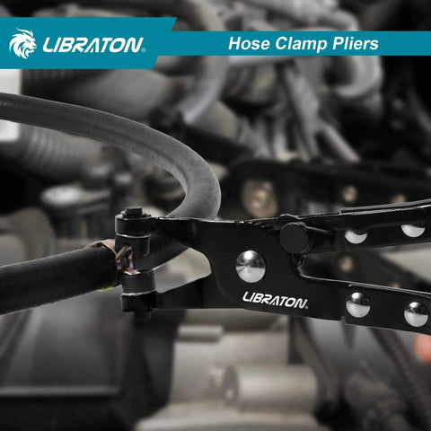 Hose Clamp Pliers Professional Swivel Flat Band Tool for Easy Removal and Installation in engine bay