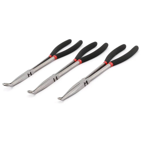 Three Piece Beefy Hose Gripper Pliers Set Spark Plug Pliers Five Sixteenth Inch One Half Inch And Three Quarter Inch Hose Grippers