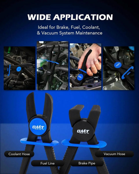 6 Piece Hose Pinch Off Pliers Set For Flexible Hoses Brake Fuel And Coolant Maintenance with straight and 90 degree pliers