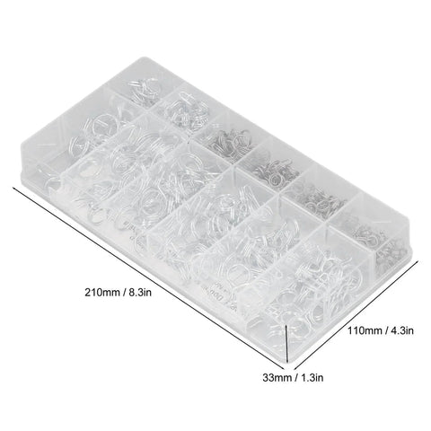 250 Piece Hose Tube Spring Clips Set Double Wire Hose Clamps 5mm To 14mm For Air Water And Silicone Hoses Irrigation Applications High Capacity Box With 10 Sizes Ideal For DIY Projects