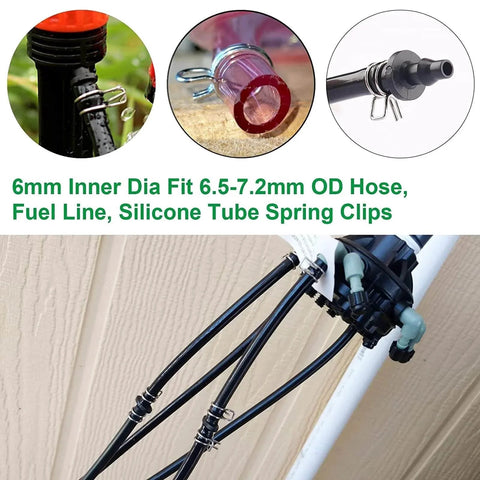 250 Piece Hose Tube Spring Clips Set Double Wire Hose Clamps 5mm To 14mm For Air Water And Silicone Hoses in use