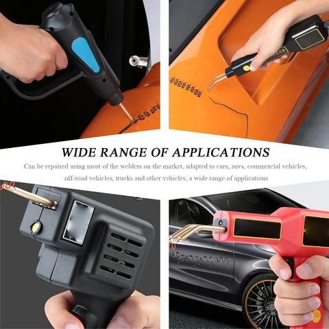 Hot Staples Welding Rods For Plastic And Metal Repair With Wave Bonding shown in use for car and machine maintenance by ZNDAW