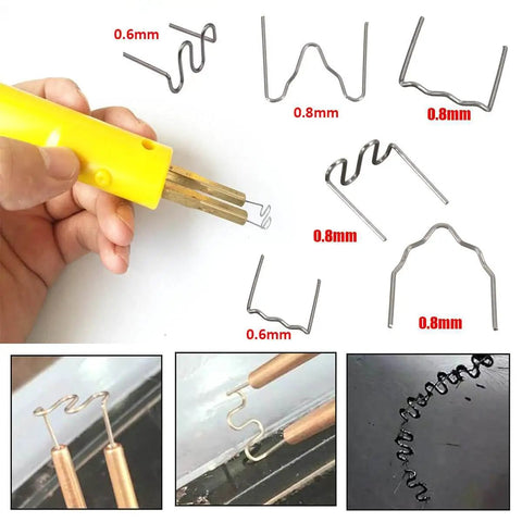 Hot Staples Welding Wire Set For Car Bumper Repair And Plastic Stitching 0.8mm Stainless Steel Staples Pre Cut 100 Pieces
