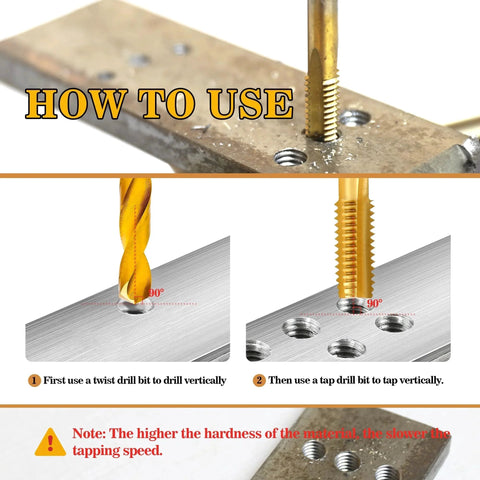 How to use the M5x0.8 Tap And 4.2mm HSS Drill Bit Set For Metal With M2 Taps Titanium Plated, drilling and tapping instructions