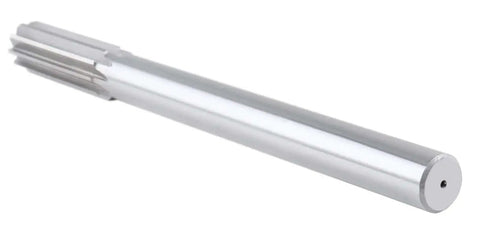 Seven Eighth Inch HSS Chucking Reamer With Straight Shank And Straight Flute Length Two And Five Eighths Inch Overall Length Ten Inches Right Hand Cut Eight Flutes M2 High Speed Steel Model 50150245 shown from side view