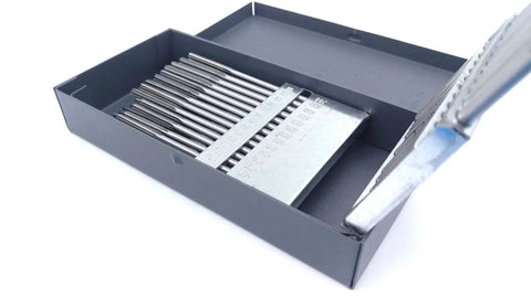 60 Piece No 1 Through No 60 HSS ANSI Chucking Reamer Set In Huot USA Indexed Metal Box Pro Grade Drill Reaming Kit with precision shaft