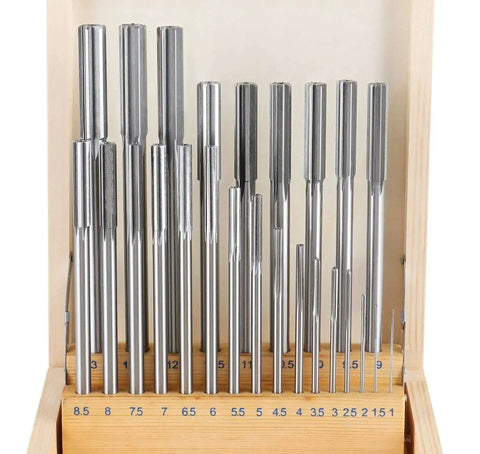 HSS Chucking Reamer Set 1 To 13 Mm By Half Millimeter In A Fitted Case 25 Piece Straight Shank Straight Flute Right Hand Cut