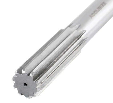 Seven Eighth Inch HSS Chucking Reamer With Straight Shank And Straight Flute Length Two And Five Eighths Inch Overall Length Ten Inches Right Hand Cut Eight Flutes M2 High Speed Steel Model 50150245