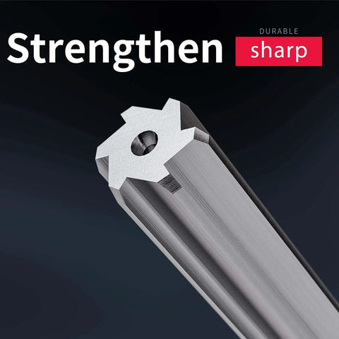 Close-up of 6.4mm Chucking Reamer For Precision Lathe Work With H7 Tolerance, HSS Straight Flute Reamer, detailed cutting edge shown.