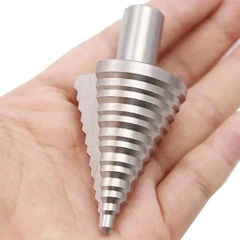 5-35MM High Speed Steel Step Drill Bit for Wood and Metal, HSS Drill Bit Set, shown in hand for scale