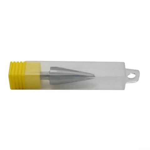 Umbrella Chamfer HSS Taper Drill Bit Cone Cutter For 3 To 14mm Holes in clear plastic case with yellow end cap.
