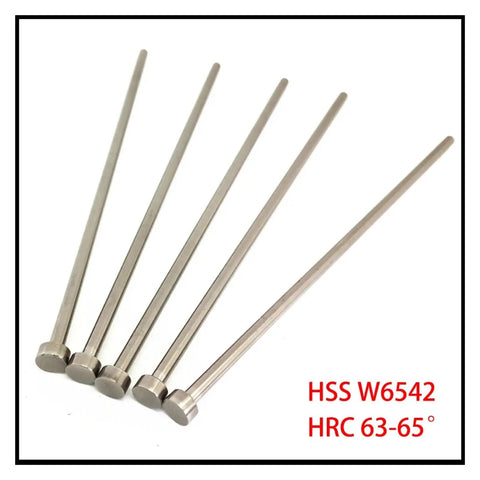 Straight Punching Ejector Pin Made From HSS W6542 With HRC63 65 Hardness And Round Tip For Plastic Injection Molding 6.5x60mm Nitrided Surface
