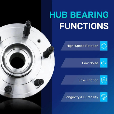 Front 4WD Wheel Bearing And Hub Assembly With ABS For 4x4 Silverado 1500 Tahoe Sierra 1500 Suburban 1500 Performance Features