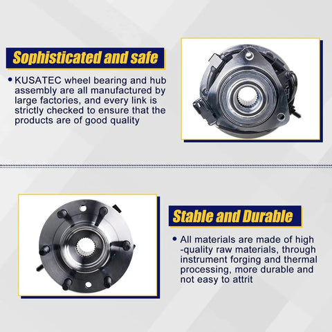 Front view of Front Wheel Hub And Bearing Assembly 513188 for Chevy Trailblazer SSR GMC Envoy Isuzu Ascender with ABS Six Lug