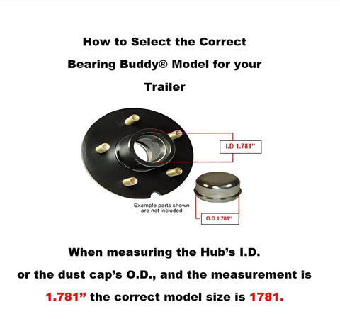 Diagram showing USA Made Stainless Steel Bearing Protector For 1.781 Inch Hubs With 19B Bra installation details for trailers.