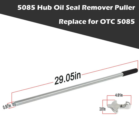 Hub Oil Seal Remover And Seal Puller For Trailer And Truck Axles No Sweat Easy To Use Tool That Safely Removes Hub Seals From Steering Drive And Trailer Axles Without Bearing Damage, steel bar with pulling head visible