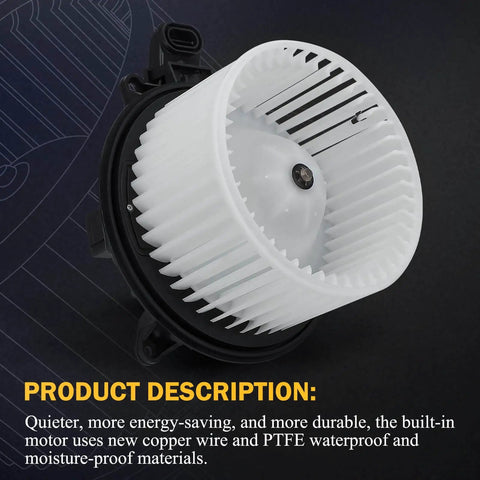 HVAC Heater Blower Motor Assembly for Ford F150 2009 2014 Expedition 2009 2017 Lincoln Navigator, white plastic and metal component.