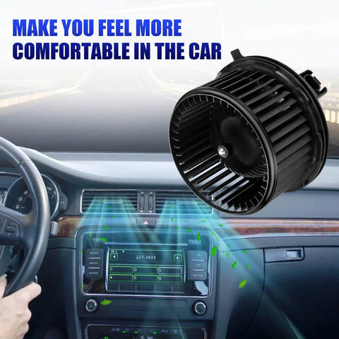 HVAC Blower Motor With Fan For Chevy Silverado 1500 2500 Suburban Avalanche GMC Sierra Yukon Cadillac Escalade Fits 2003 2004 2005 2006 Models Replaces 700191 Durable OEM Replacement Part shown installed in car dashboard