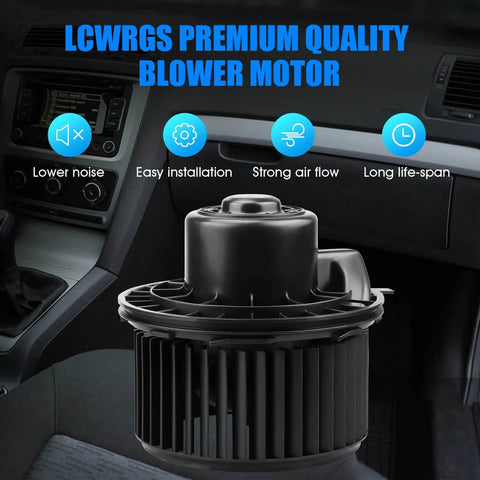 HVAC Blower Motor With Fan For Chevy Silverado 1500 2500 Suburban Avalanche GMC Sierra Yukon Cadillac Escalade Fits 2003 2004 2005 2006 Models Replaces 700191 Durable OEM Replacement Part shown in car interior