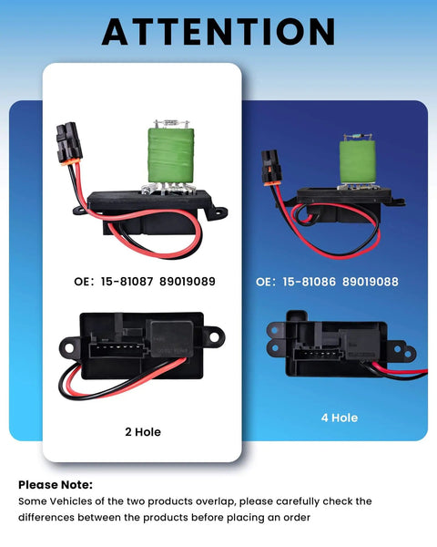 HVAC Blower Motor Resistor Direct Fit Compatible With 1999 To 2006 Chevy Silverado GMC Sierra product comparison with wiring
