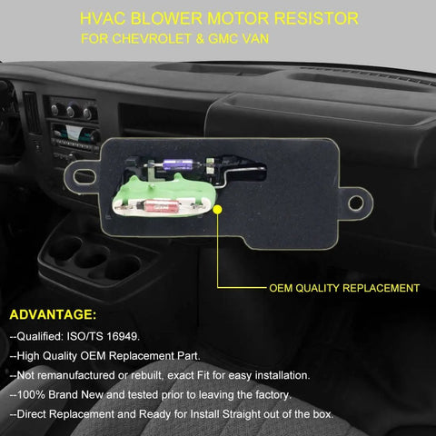 Blower Motor Resistor Direct Replacement For Chevy Express GMC Savana Vans And Kodiak Trucks FAERSI Fits Manual AC Controls
