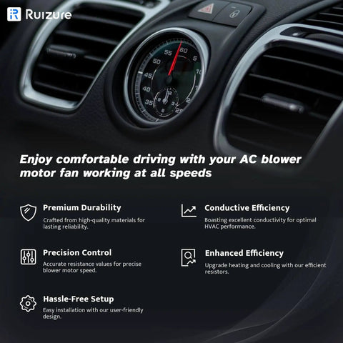 Dashboard featuring an AC blower motor fan, highlighting durability and efficiency of AC Heater Blower Motor Resistor.
