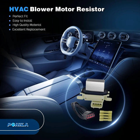 HVAC Blower Motor Resistor Replacement For Ford F150 Expedition Lincoln Navigator Mark LT 2009 2017 Direct Fit OE Replacement YH1829 BL3Z19E624A 100 Percent Tested Meets OEM Standards shown in car interior diagram.