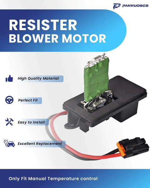 HVAC Blower Motor Resistor Direct Fit Compatible With 1999 To 2006 Chevy Silverado GMC Sierra 1500 2500 3500 Yukon XL Replacement For GM 89019089 With One Hole Mounting Flange On Each Side PANNUOSCS