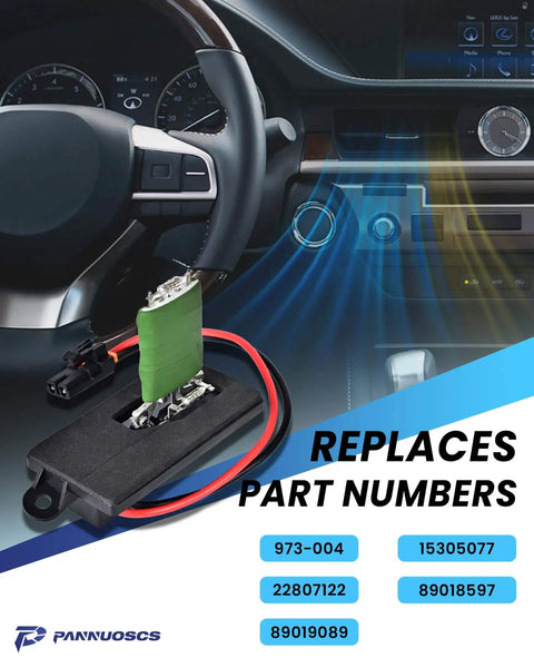 HVAC Blower Motor Resistor Direct Fit Compatible With 1999 To 2006 Chevy Silverado GMC Sierra showing replacement parts