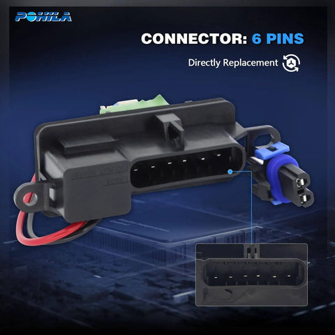 Front HVAC Blower Motor Resistor With Harness For Chevy GMC Express Savana Vans 1996 2014 Plug And Play 6 pin connector