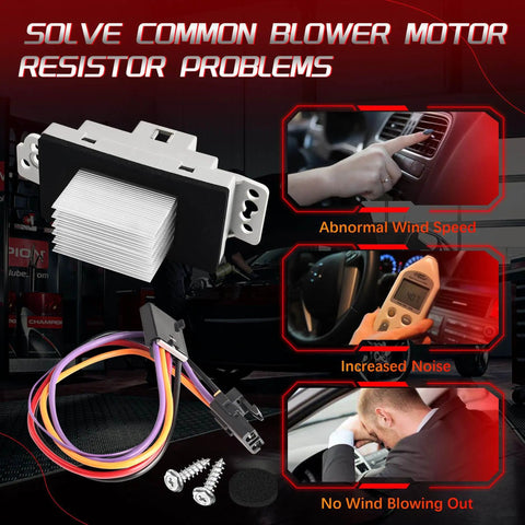 HVAC Blower Motor Resistor Kit With Harness For Chevy Silverado Tahoe Suburban Avalanche Trailblazer GMC Sierra Envoy Yukon XL Replaces 89018778 89019351 19260762 RU-631