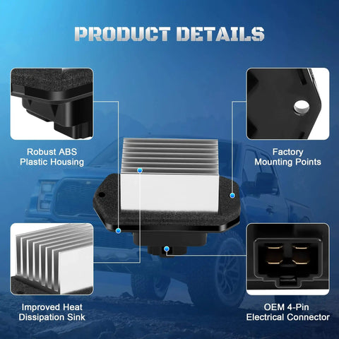 Front Blower Motor Resistor Control Module Replacement For Honda Accord Civic CRV Element Odyssey Pilot Acura RDX TSX EL Replaces 79330-SDA-A01 79330-SNA-A01 79330-SDG-W41 Compatible With 2003-2012 Honda Models And 2001-2011 Civics, showing ABS housing and connector details.