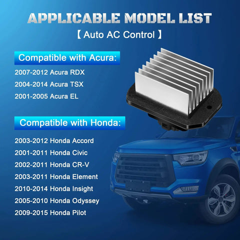 Front Blower Motor Resistor Control Module for Honda Accord Civic CRV Element Odyssey Pilot Acura RDX TSX EL